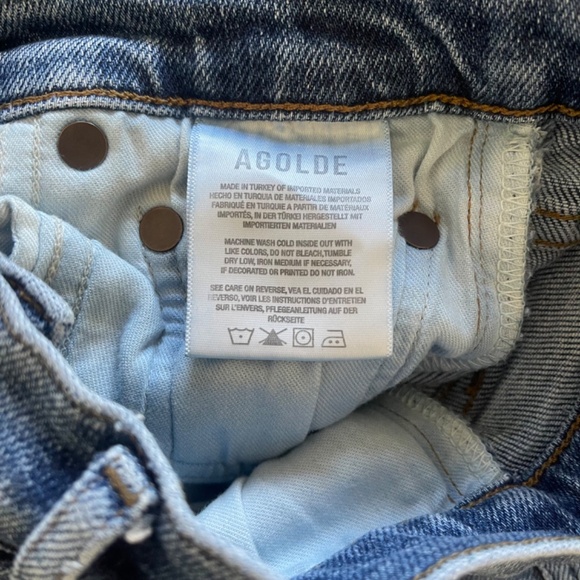Agolde Nico Slim Skinny Jeans in Shoreline Distressed Medium Wash Sz 24 - Picture 5 of 11